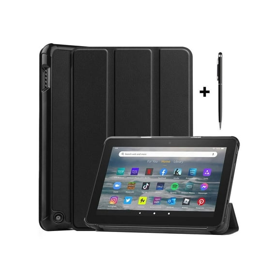 Case for All New Amazon Fire 7 inch Tablet (12th Generation, 2022 Released) - Lightweight Tri-fold Auto Wake/Sleep Stand Cover with Universal Stylus Pen