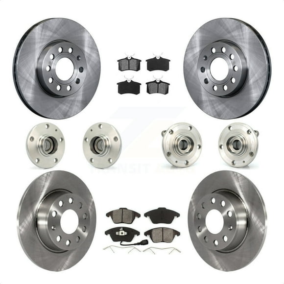 Transit Auto - Front Rear Hub Bearings Assembly Disc Brake Rotors And Semi-Metallic Pads Kit (10Pc) For 2014 Volkswagen Beetle Sportline with 2.0L With 272mm Diameter Rotor KBB-116713