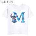 thumbnail image 2 of Camiseta de algodón para niños con letras ABCD y puntada blanca, camiseta con combinación de nombres para bebé, camiseta de dibujos animados Kawaii para niño y niña, top informal estilo Harajuku, 2 of 5