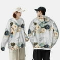 thumbnail image 6 of Kll Pumpkin And White Marble Print Men'S Women’s Upf 50+ Sun Protection Outdoor Hoodie Jacket Long Sleeve Fishing Hiking Performance Shirt- Large, 6 of 8
