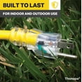 thumbnail image 3 of 50 Foot Lighted Outdoor Extension Cord - 10/3 SJTW Yellow 10 Gauge Cable with 3 Prong Grounded Plug for Safety - Great for Garden and Major Appliances, 3 of 5