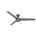 thumbnail image 1 of Hunter Cassius 52" Indoor & Outdoor Ceiling Fan with Pull Chain, Matte Silver, 1 of 8