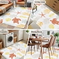 thumbnail image 6 of Rectangle Area Rug 4x6ft, Ocean Sea Turtles Coastal Coral Non-Shedding Washable Area Rug, Summer Starfish Beach Shells Non Slip Low-Profile Rugs for Living Room, Bedroom Dining Room, 6 of 9