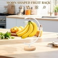 thumbnail image 2 of EIGTHTAIL Banana Holder Stand Moon Shape Banana Hanger Rack Metal Fruit Hanger with Wood Base Stable Banana Hanger Stand Decorative Grape Stand Holder for Hanging Banana Grape, 2 of 10