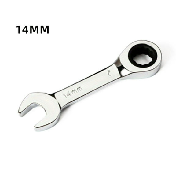 1Pcs 8-19Mm 72 Tooth Short Handle Ratchet Socket Wrench Spanner Auto Repair Tool 14Mm