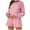 Pink-86, variant on REALiKUN Womens Two Piece Short Sets Outfit Short Sleeve Loose Shirt Short Pants Set Knit Outfit Black XL
