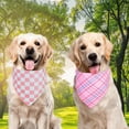 thumbnail image 3 of Dog Bandana Girl Large 2PCS, Pink Spring Scarf, Durable Triangle Reversible Bibs Handkerchief for Puppy Pet, 3 of 5
