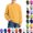 Orange, variant on YOUYEDIAN Kids Long Sleeve Shirts Casual Soft Solid Color Pullover Top