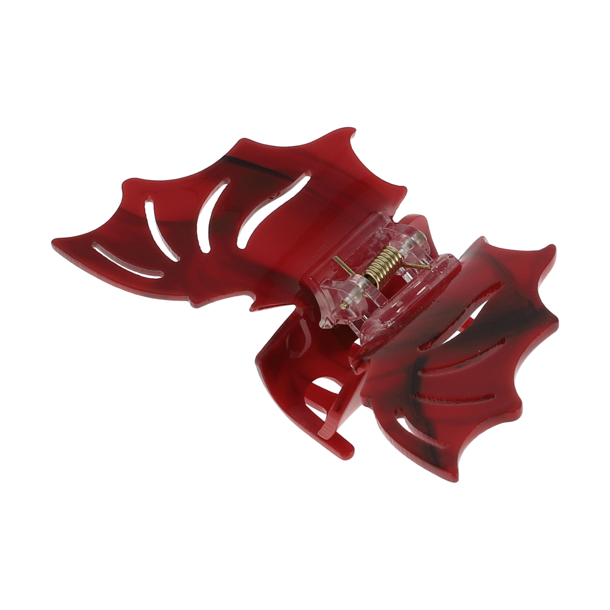 Unique Bargains 1pc Bat Style Hair Clips Hairdo Clip for Women Light Red