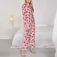 thumbnail image 3 of Balery Strawberries Conjunto de Pijama con Estampado para Mujer, Conjunto de Dos Piezas con Manga Larga, Ropa de Dormir Suave con Bolsillos, Pijamas Cómodos-Large, 3 of 7