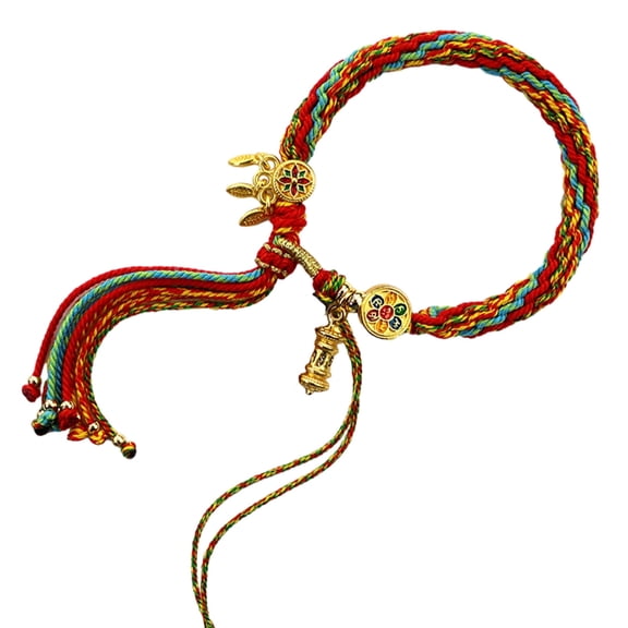 FENOHREFE Stylish Bracelet Handmade Tibetan Bangle Stylish Handwoven Hand Strings Bangles Individualized Tibetan Bracelet Ornament