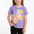 thumbnail image 4 of Bnwani Girls T-shirts Short Sleeve Printed Shirt Casual Crew Neck Tops Purple Sizes 2-8, 4 of 9