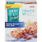 South Beach Living Fiber Fit Vanilla Almond Meal Bars, 6ct