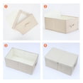 thumbnail image 3 of Unique Bargains Fabric Storage Bin Cube with Lid and Handle Beige 18.5*13.5*8in, 3 of 7