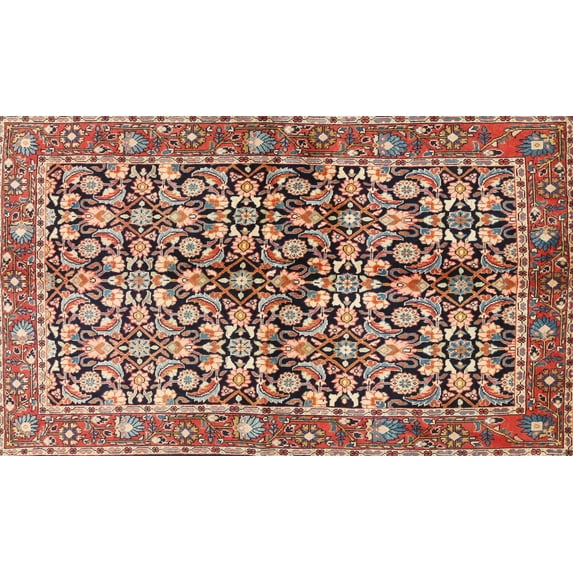 Ahgly Company Indoor Rectangle Traditional Brown Red Persian Area Rugs, 7' x 10'
