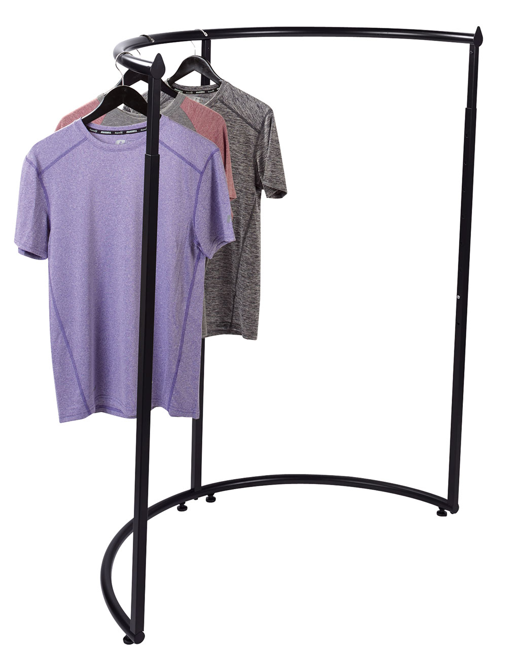 Half Round Black Clothes Rack 64” Usable Hanging Space on Rack