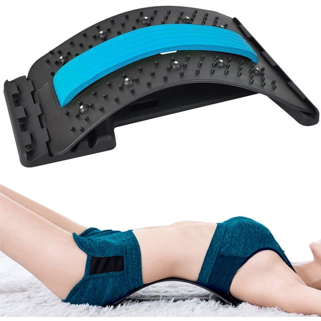 Back massager, bed and office chair back massager, for multi-layer lumbar support of the spine