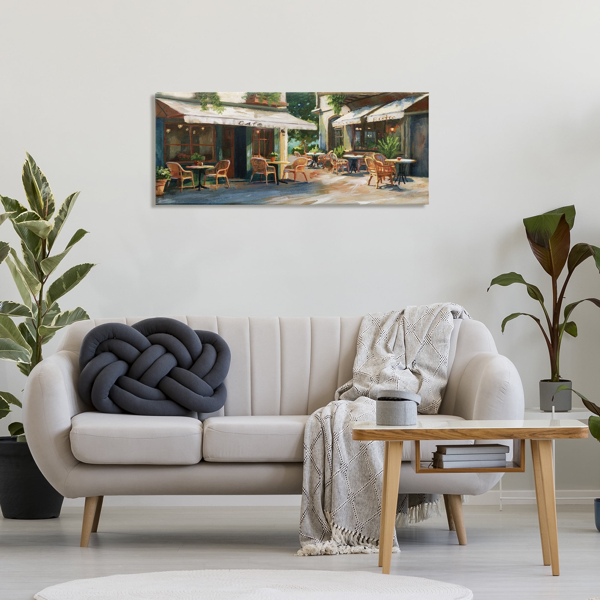 Stupell Industries Sunlit Outdoor Parisian Cafe Canvas Wall Art, design by Nan