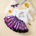 thumbnail image 5 of WIBACKER Newborn Baby Girl My 1st Halloween Skirt Outfit, Infant Pumpkin Dress, Toddler Romper Tutu Skirt Headband Set, 5 of 6