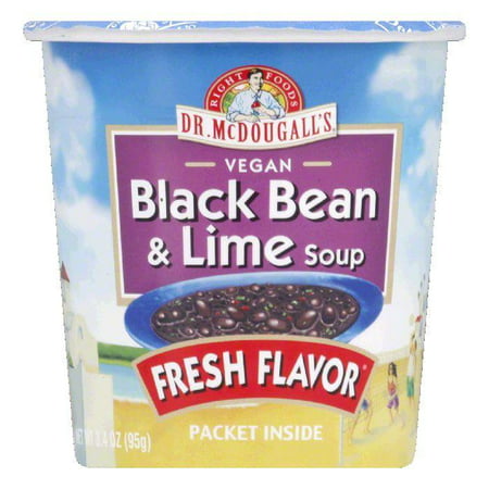 Dr. McDougall's Black Bean & Lime Soup Big Cup, 3.4 OZ (Pack of