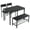 Black, variant on Hassch Set of 4 Dining Table Chairs, Kitchen Table with Bench and 2 Chairs, Breakfast Table Set with Storage Rack & Metal Frame for Small Space, Black