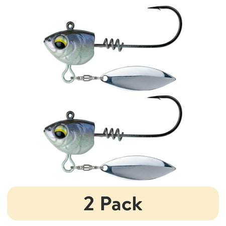 (2 pack) 6th Sense Divine Underspin - Bass Fishing Lure with Screwlock Keeper Willow Blade and Realistic 3D Head
