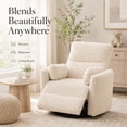 thumbnail image 3 of Adult Sherpa Nursery Power Swivel and USB Charging Recliners with 2 Removable Pillows, Beige, 3 of 10