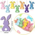 thumbnail image 2 of Dalrosia Easter Wooden Hanging Decor 12 Color Rabbit Embellishments for Tree Wood Bunny Tags Rabbit Shape Cutouts with String for Party Wall Gift, 2 of 5
