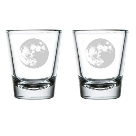 

Set of 2 Shot Glasses 1.75oz Shot Glass Gift Full Moon