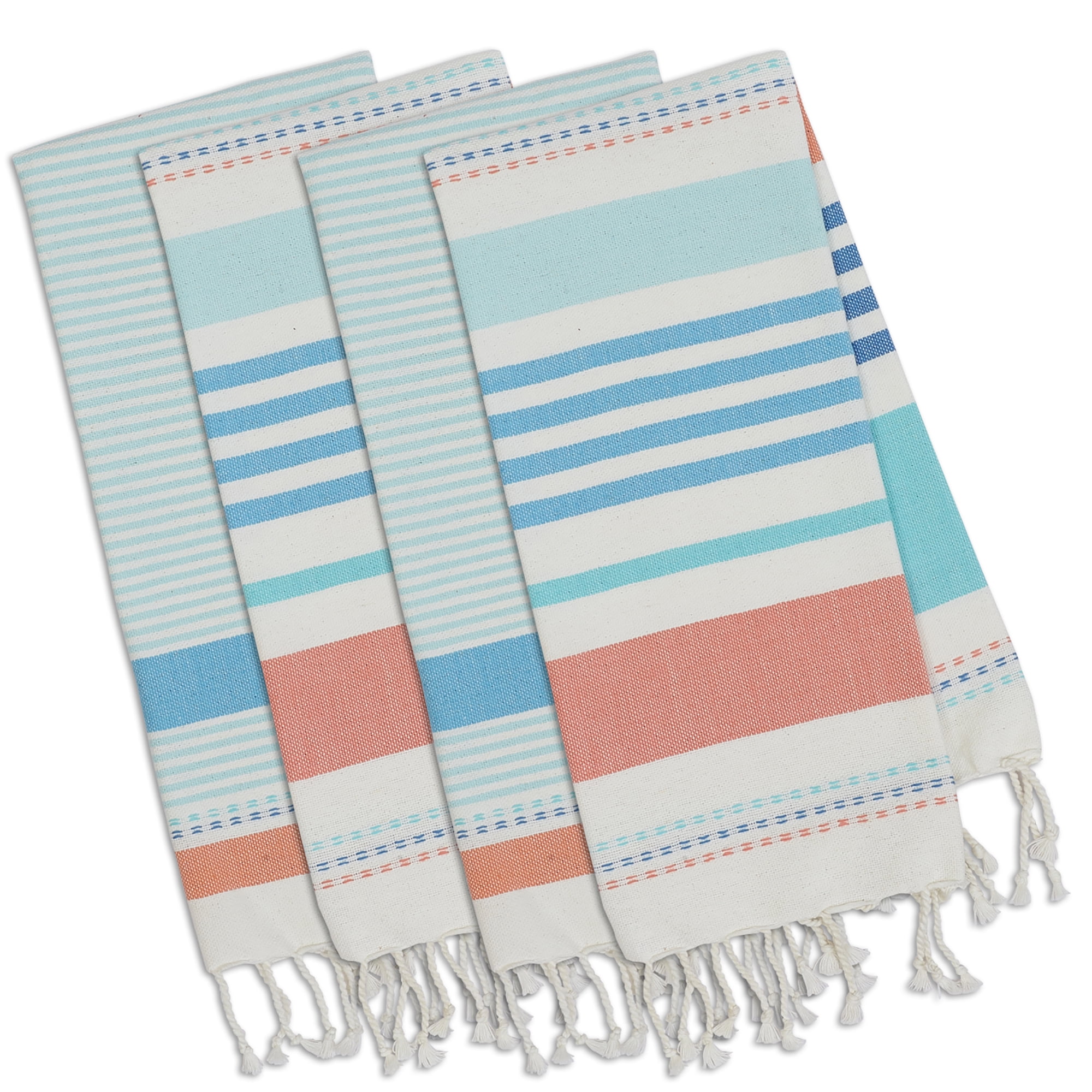 Details about   Seashell Kitchen Towel Nautical Style 100% Cotton Blue and Tan Mainstays 15x25" 