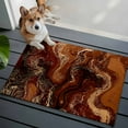 thumbnail image 3 of 2x3 Ft Entryway Area Rug, Brown Marble Kitchen Rug Runner Washable Floor Mat, Ombre Abstract Striped Mottled Aesthetic Non Slip Indoor Door Mat Throw Carpet for Bathroom Living Room Bedroom, 3 of 8