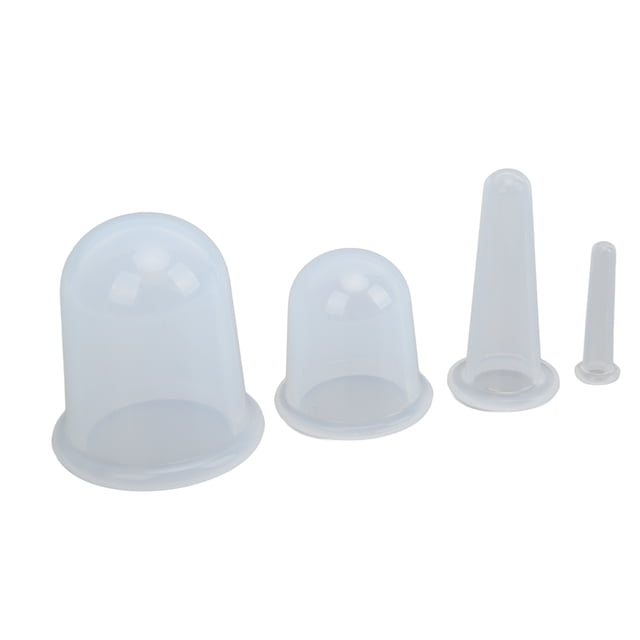Ventosas para celulitis, juego de 4 ventosas de silicona Juego de ventosas de silicona al vacío Ventosas faciales Construcción robusta