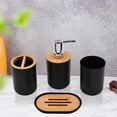 thumbnail image 3 of de accesorios de : caja de jabón, botella de loción, boquilla de plástico y , taza para cepillo de , esencial, para Negro 4 piezas perfecl Cosas de baño, 3 of 7
