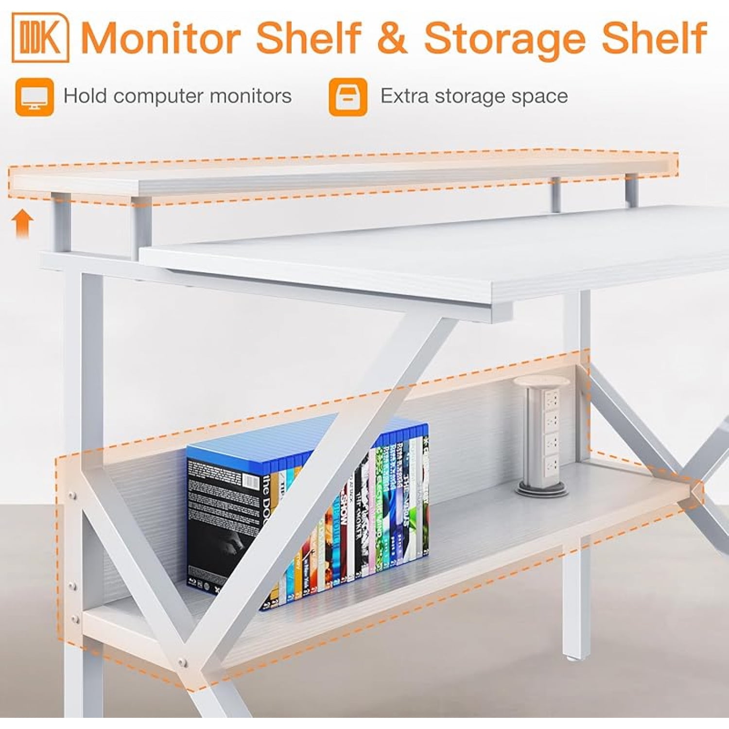 Small Desk, 27.5 Inch Small Computer Desk for Small Spaces, Compact Desk with Storage, Tiny Desk Study Desk with Monitor Stand for Home Office