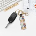 thumbnail image 5 of Wukai Travel Stamp Print Leather Car Keychain, Universal Key Fob Keychain, Leather Key Chain Holder for Men and Women,360 Degree Rotatable, 5 of 5