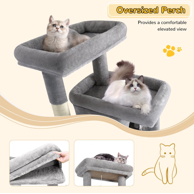 Globlazer 78" Multilevel Large Cat Tree, Light Gray photo 4