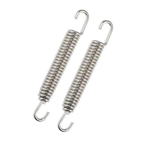 2 Pcs Motorcycles Exhaust Pipe Spring 80mm 3.15" Stainless Steel Exhaust Pipe Spring Hook Silver Tone