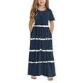 thumbnail image 2 of JoyHoop Girls Maxi Dress Short Sleeve Casual Holiday Dress with Pockets for 4-14 Years, 2 of 9