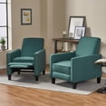 thumbnail image 3 of Noble House Kyley Fabric Recliner, Set of 2, Dark Teal, Dark Brown, 3 of 10