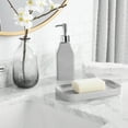 thumbnail image 3 of Mainstays 16-Piece Bathroom Shower Curtain Set – Soft Silver Fabric Curtain with Coordinated Bath Rug, Soap Pump & Tray, 3 of 9