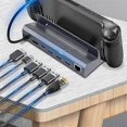 thumbnail image 3 of 6 in 1 USB C Hub USB C Docking Station to -COMPatible 4K60Hz RJ45 PD100W Dock USB 3.0 HUB, 3 of 5