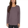 thumbnail image 2 of Matty M Women's Long Sleeve Crew Neck Tunic Top (Plum, Small), 2 of 4
