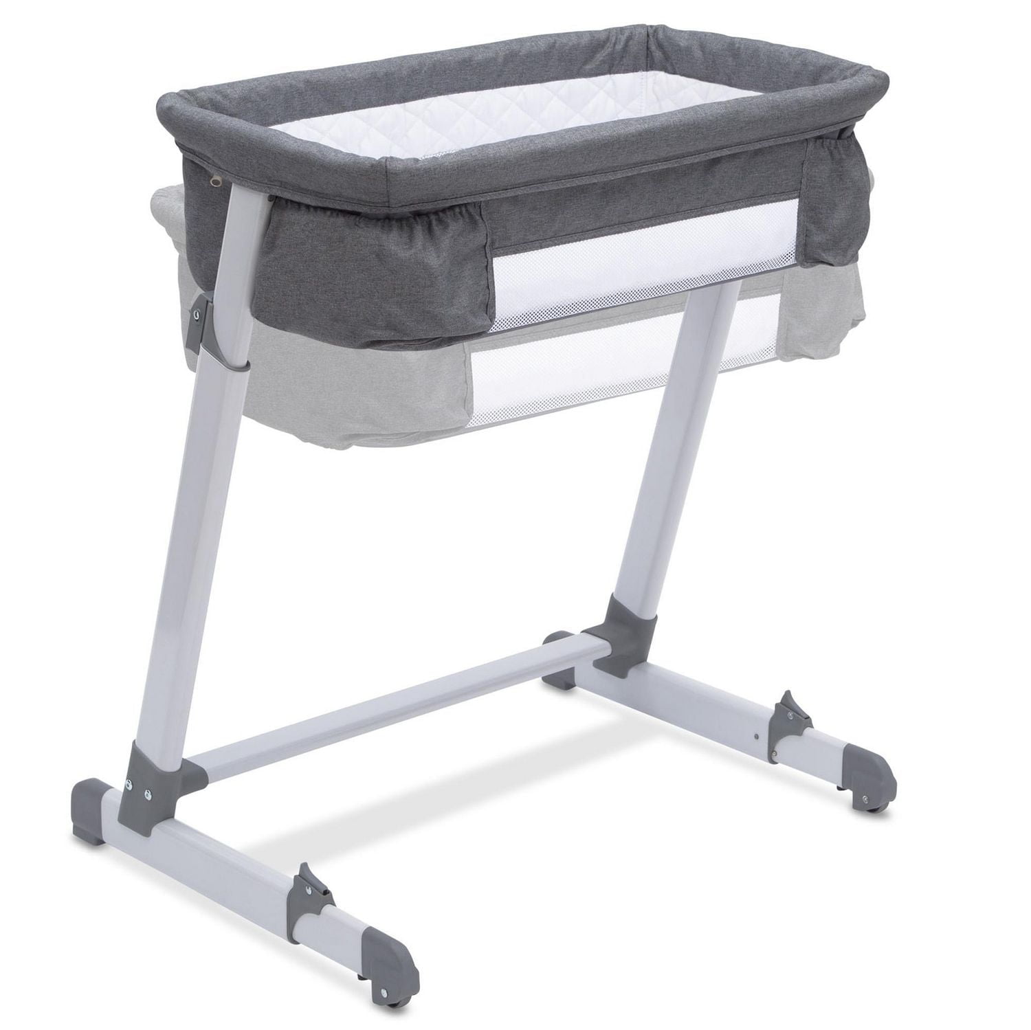 Delta Children By The Bed Deluxe Bassinet, Grey Tweed, 1 Bedside Bassinet