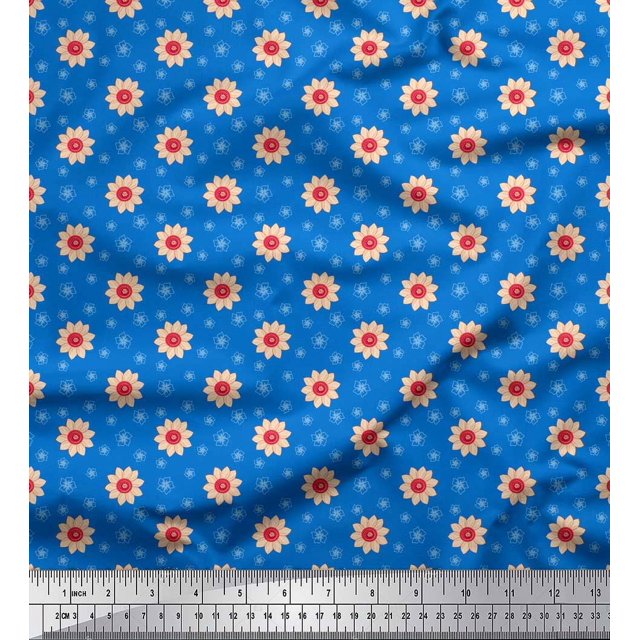 Soimoi Rayon Fabric Artistic Floral Print Fabric by Yard 42 Inch Wide