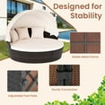 thumbnail image 5 of Gymax Patio Round Daybed PE Rattan Cushioned Sectional Seating w/ Retractable Canopy Outdoor, 5 of 7