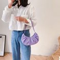 thumbnail image 3 of Bolsa Bolso de hombro para axila Bolso de nube plisado de color sólido de nailon para mujer (púrpura) Ehuebsd Nuevos Originales, 3 of 9