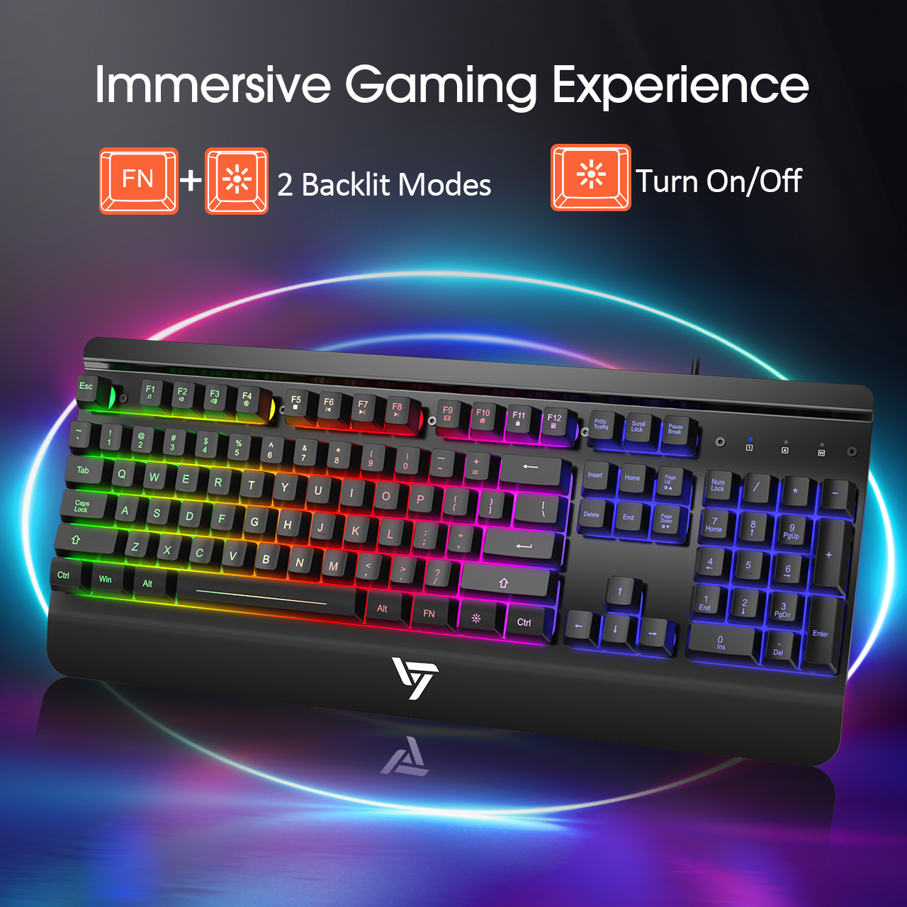 Victsing Gaming Keyboard and Mouse Combo, LED Rainbow Backlit Gaming  Keyboard, Metal Plate, Anti-Ghosting Wired Computer Keyboard, Buttons  Programmable 4200 DPI USB Mouse for PC Laptop Gamer