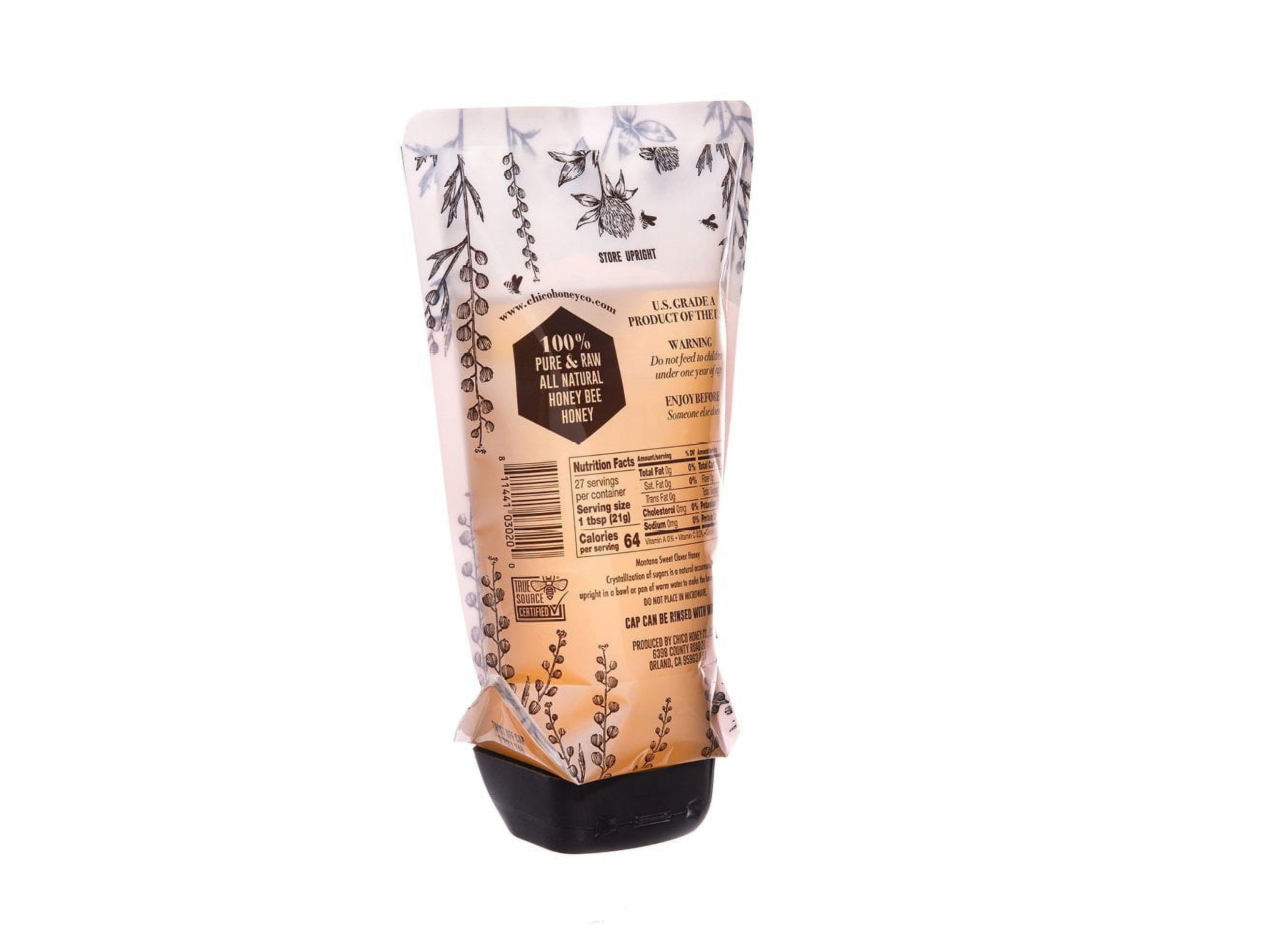 OHB Chico Honey Company, Montana Sweet Clover, 20oz, Squeeze Pouch