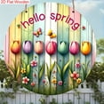 thumbnail image 2 of HELLOYOUNG Spring Wood Sign Hanging Decor, 2D Tulips Butterflies Flat Pendant for Front Door Wall Art, Rustic Home Wooden Decoration, 2 of 5