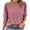 Pink, variant on Loopsun Womens Fall Tops, Long Sleeve T Shirts for Women, Women's Fashion Casual Loose Solid V Neck Half Sleeve T-Shirt Top Black, M